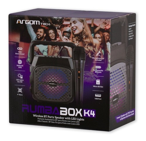 Parlante Argom Rumba BOX K4-BK con microfono
